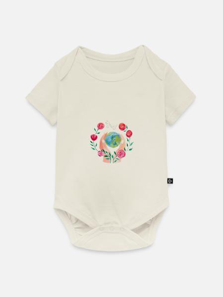 Schützende Hände - Baby Premium Kurzarmbody - Naturweiß