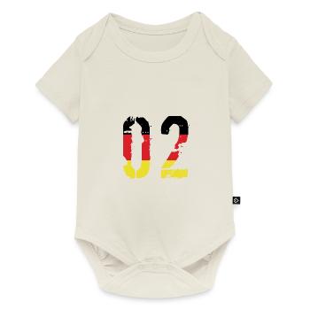 2 Zahl Deutschland Trikot - Baby Premium Kurzarmbody - Naturweiß - Vorne