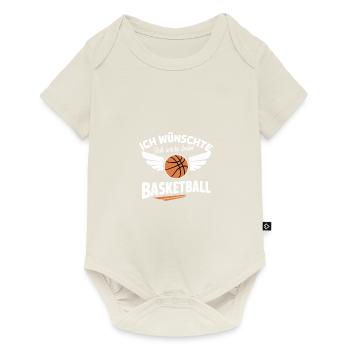 Basketball-Wunsch Fan Artikel Sport Deko Wandbild - Baby Premium Kurzarmbody - Naturweiß - Vorne