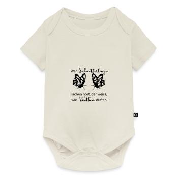 Wer Schmetterlinge lachen hört, der weiss, ... - Baby Premium Kurzarmbody - Naturweiß - Vorne