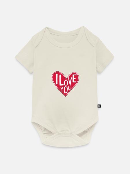 Ich liebe Dich - Baby Premium Kurzarmbody - Naturweiß