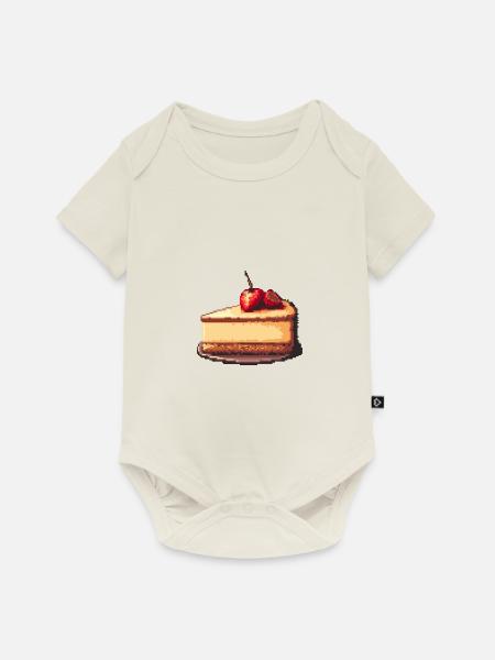 Käsekuchen Pixel - Baby Premium Kurzarmbody - Naturweiß