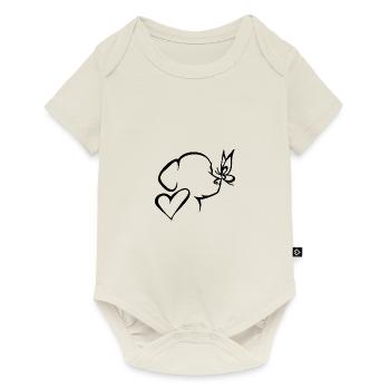 Hund Herz Schmetterling - Baby Premium Kurzarmbody - Naturweiß - Vorne
