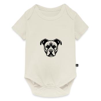 Staffordshire Bull Terrier Dog Head - Baby Premium short-sleeve bodysuit - off white - Front