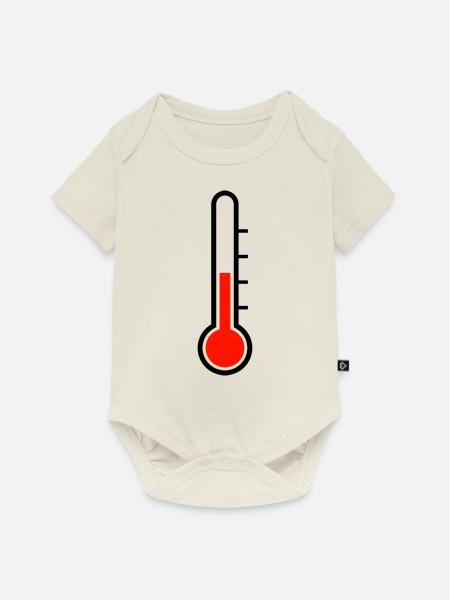 Thermometer - Baby Premium Kurzarmbody - Naturweiß