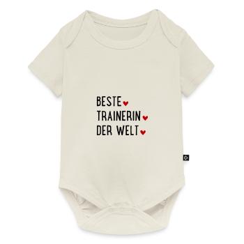 Beste Trainerin der Welt - Baby Premium Kurzarmbody - Naturweiß - Vorne