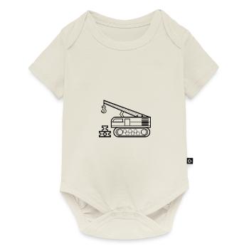 Grue à colorier cadeau de conducteur de grue - Body à manches courtes Premium Bébé - blanc cassé - Devant