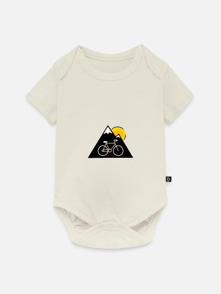 Fahrrad Berg Sonne - Baby Premium Kurzarmbody - Naturweiß