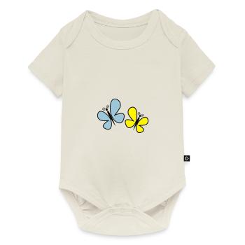 papillons 02 - Body à manches courtes Premium Bébé - blanc cassé - Devant