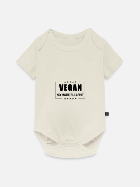 VEGAN - Baby Premium Kurzarmbody - Naturweiß