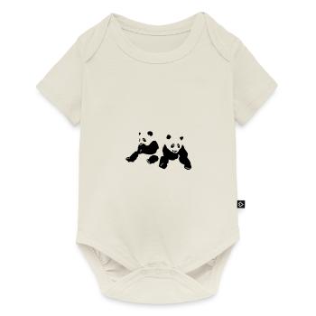 petit panda 4 - Body à manches courtes Premium Bébé - blanc cassé - Devant