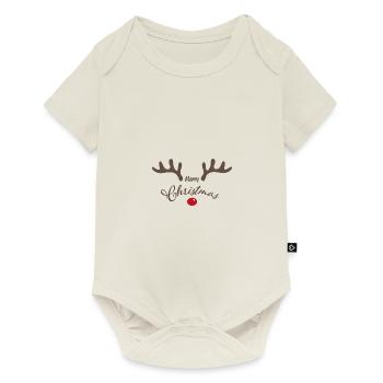Merry Christmas reindeer - Baby Premium short-sleeve bodysuit - off white - Front