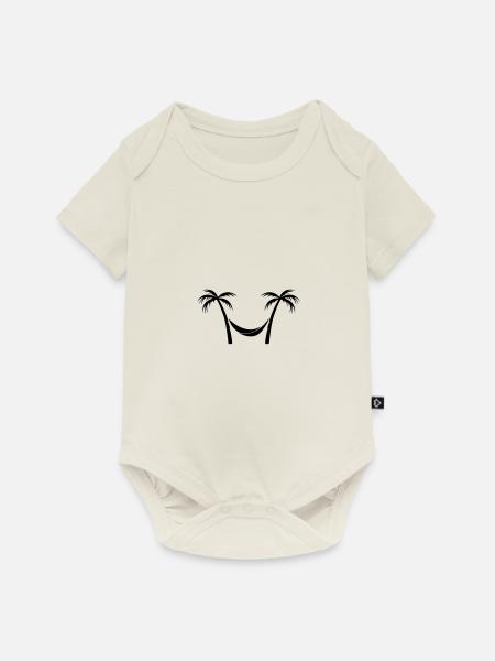 palmen haengematte - Baby Premium Kurzarmbody - Naturweiß