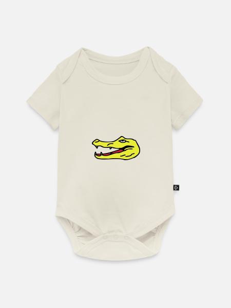 Kaiman Krokodilkopf - Baby Premium Kurzarmbody - Naturweiß