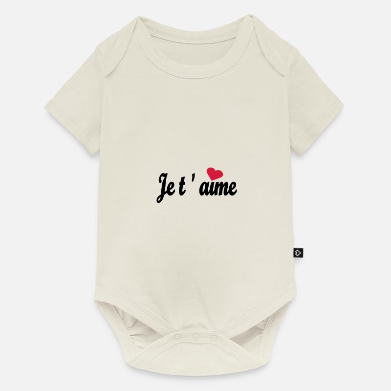 je t `aime - Body à manches courtes Premium Bébé - blanc cassé