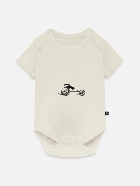 Rollstuhl - Baby Premium Kurzarmbody - Naturweiß