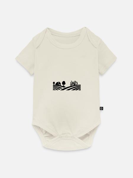 traktor farm - Baby Premium Kurzarmbody - Naturweiß