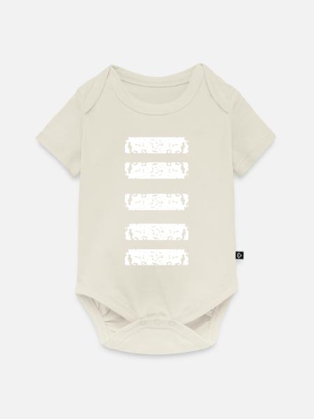 Balken in weiß - Baby Premium Kurzarmbody - Naturweiß