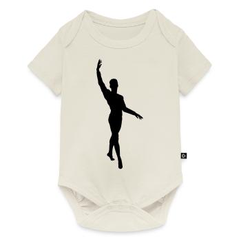 Danseuse de ballet vecteur Silhouette - Body à manches courtes Premium Bébé - blanc cassé - Devant