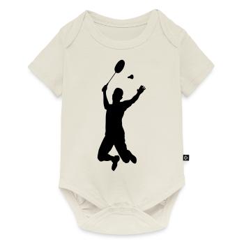 badminton silhouette - Baby Premium Kurzarmbody - Naturweiß - Vorne