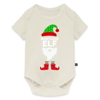 Weinachten Weihnachtself Bärtiger Elf Elfen - Baby Premium Kurzarmbody - Naturweiß - Vorne