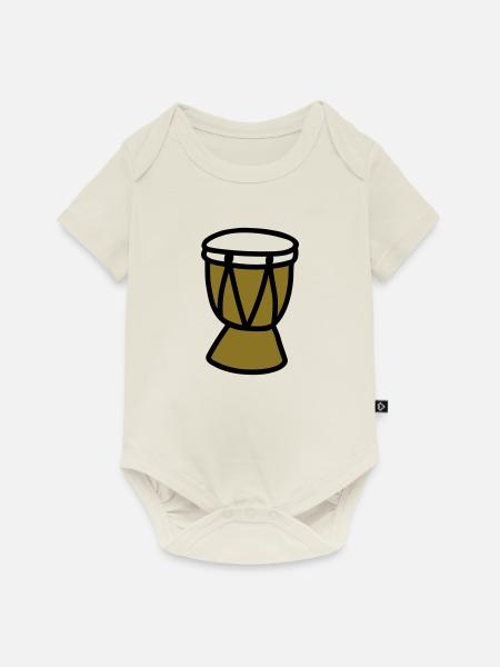 Trommel - Baby Premium Kurzarmbody - Naturweiß