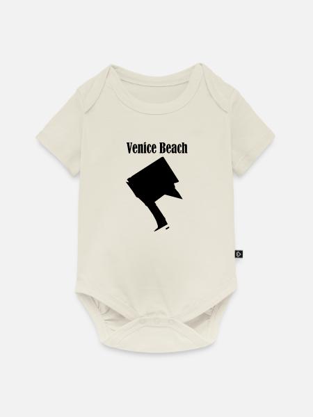 Venice Beach L.A. Schwarz - Baby Premium Kurzarmbody - Naturweiß