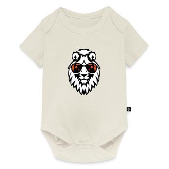 lion animal sun glasses - Baby Premium short-sleeve bodysuit - off white - Front