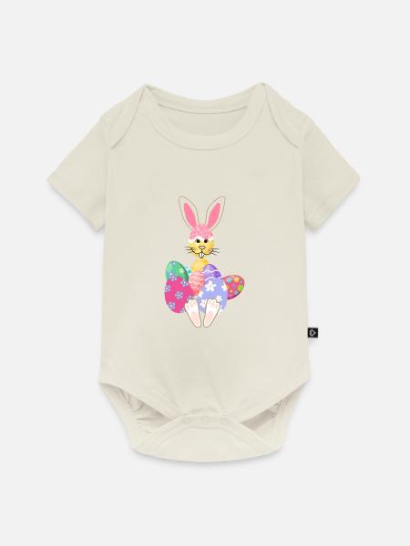 Osterhasi - Baby Premium Kurzarmbody - Naturweiß