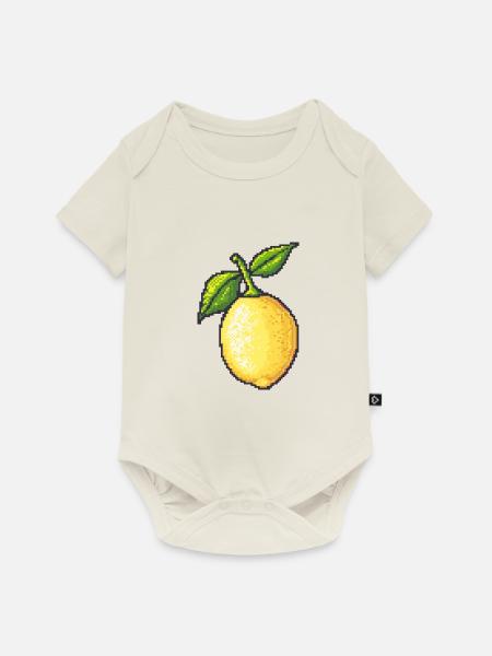 Zitrone Pixel Gamer - Baby Premium Kurzarmbody - Naturweiß