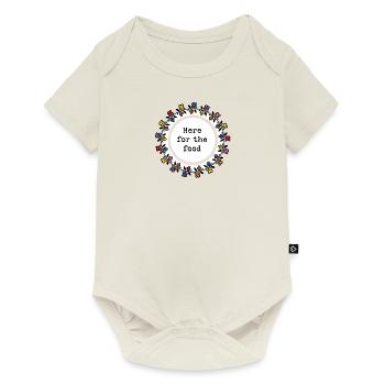 Here for the food - Baby Premium short-sleeve bodysuit - off white - Front