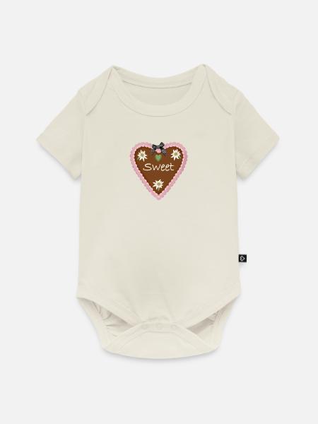 Sweet Lebkuchenherz - Baby Premium Kurzarmbody - Naturweiß