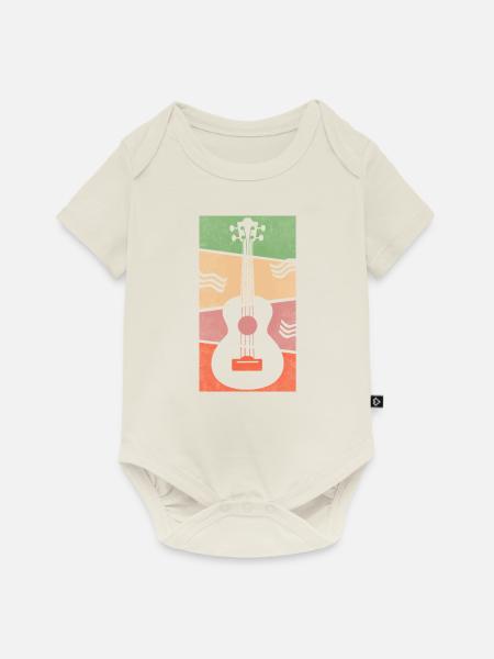 Ukulele meets geometry farbig - Baby Premium Kurzarmbody - Naturweiß