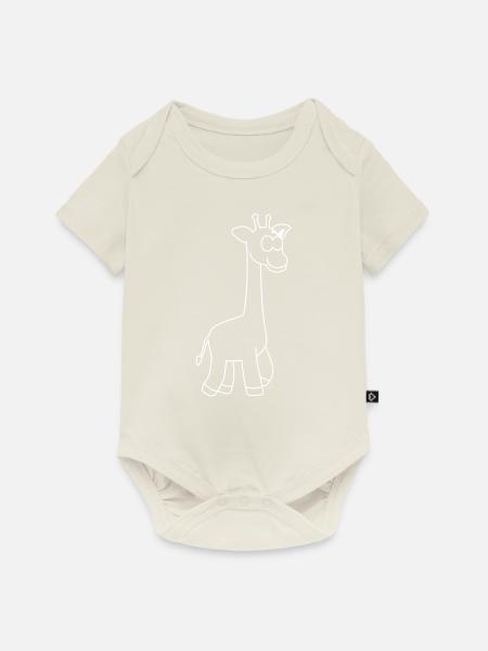 Giraffe Comic Tier - Baby Premium Kurzarmbody - Naturweiß