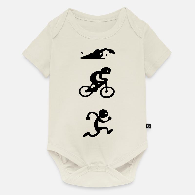 triathlon - Body à manches courtes Premium Bébé - blanc cassé