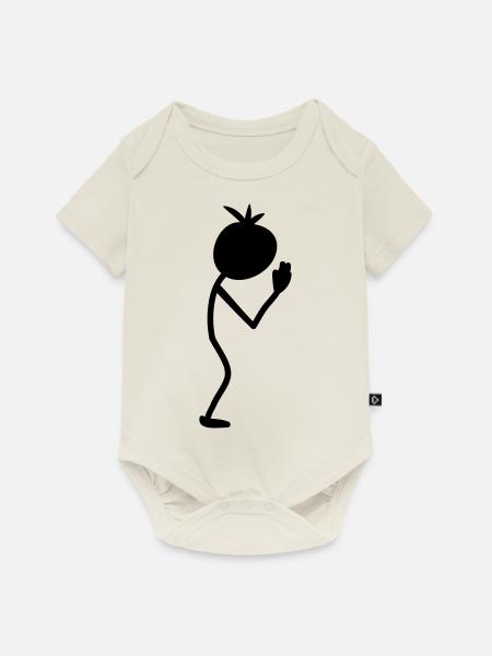 Namasté Stick Figure - Baby Premium Kurzarmbody - Naturweiß