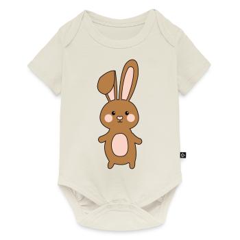 Brauner Hase - Baby Premium Kurzarmbody - Naturweiß - Vorne