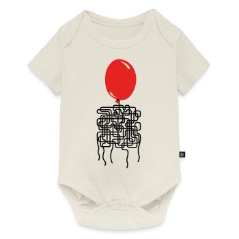 Ballonyrinth Ballon-Faden-Labyrinth - Baby Premium Kurzarmbody - Naturweiß - Vorne