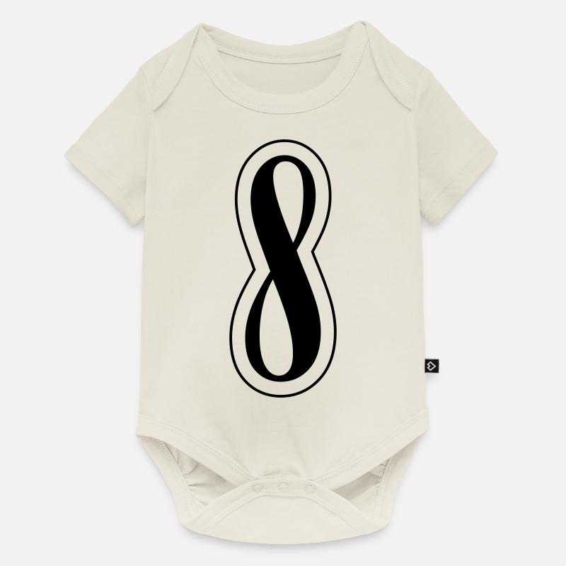 8 Symbole numérique - Body à manches courtes Premium Bébé - blanc cassé