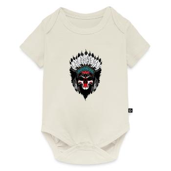 crâne indien - Body à manches courtes Premium Bébé - blanc cassé - Devant
