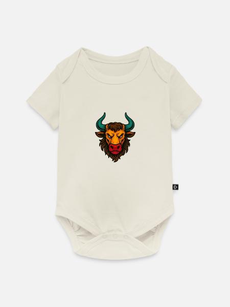 Stierkopf - Baby Premium Kurzarmbody - Naturweiß