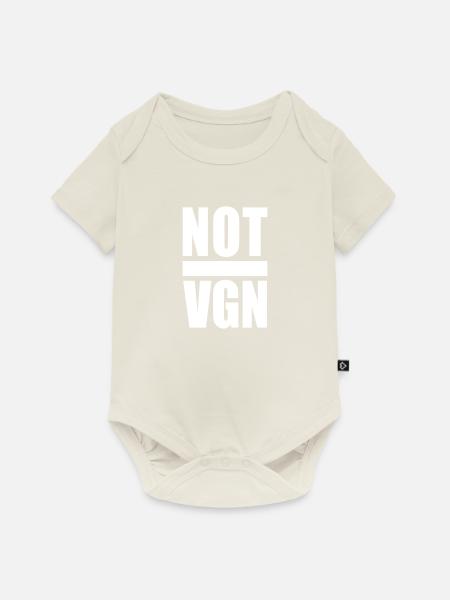 NOT VEGAN - Baby Premium Kurzarmbody - Naturweiß
