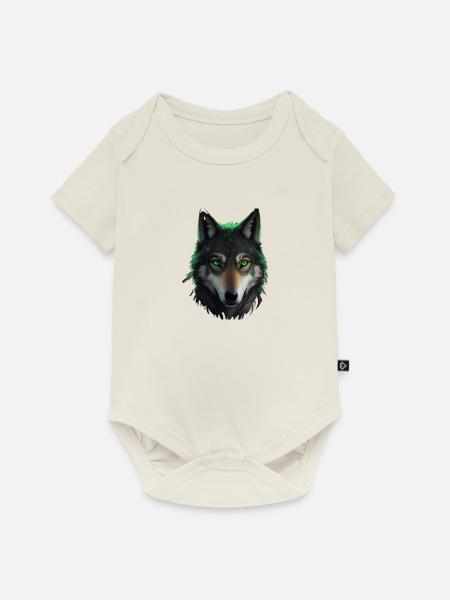 Green Wolf - Baby Premium Kurzarmbody - Naturweiß