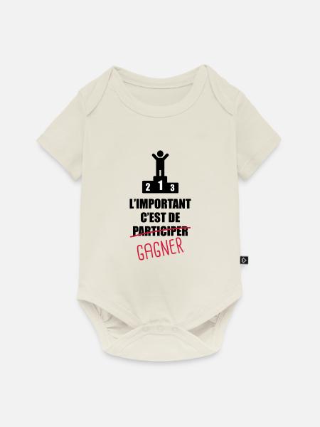 L'important c'est de participer,gagner - Body à manches courtes Premium Bébé - blanc cassé