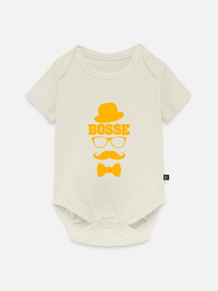 Schnurrbart Bosse - Baby Premium Kurzarmbody - Naturweiß