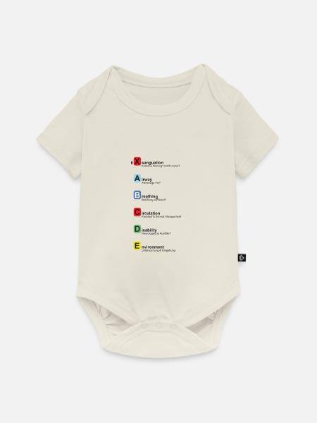 ABCDE deutsch - Baby Premium Kurzarmbody - Naturweiß