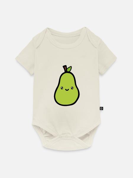 Birne - Baby Premium Kurzarmbody - Naturweiß