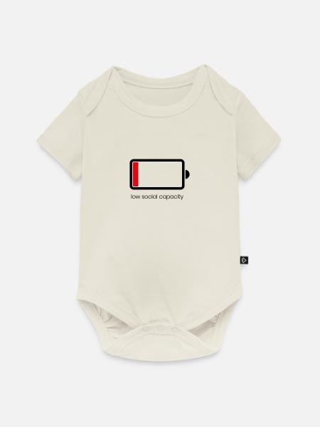 low social capacity - Baby Premium Kurzarmbody - Naturweiß