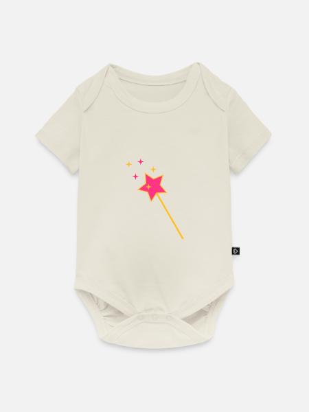 Zauberstab - Baby Premium Kurzarmbody - Naturweiß
