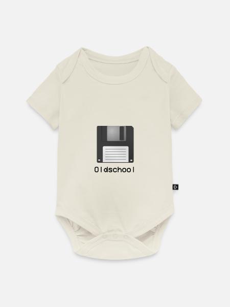 Diskette Oldschool - Baby Premium Kurzarmbody - Naturweiß